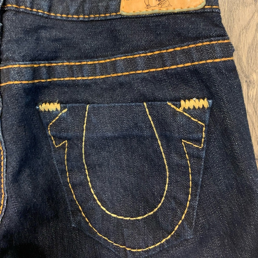 True Religion Straight Leg Dark Blue Denim Jeans - Picture 9 of 14